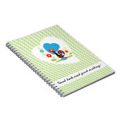 Portugese Rooster met lichtgroene polka-stippen. Notitieboek (Rechterzijde)