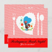 Portugese rooster met rode polka-stippen kaart (Voorkant / Achterkant)