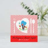 Portugese rooster met rode polka-stippen kaart (Staand voorkant)