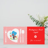 Portugese rooster met rode polka-stippen kaart (Staand voorkant)