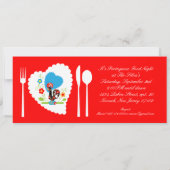 Portugese rooster met rode polka-stippen kaart (Achterkant)