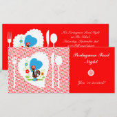 Portugese rooster met rode polka-stippen kaart (Voorkant / Achterkant)