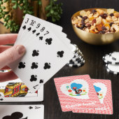 Portugese rooster met rode polka-stippen speelkaarten (Insitu)