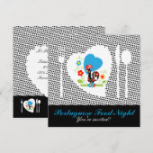 Portugese rooster met zwarte haarstaartstippen kaart (Voorkant / Achterkant)