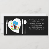 Portugese rooster met zwarte haarstaartstippen kaart (Achterkant)