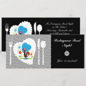 Portugese rooster met zwarte haarstaartstippen kaart (Voorkant / Achterkant)