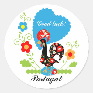 Portugese rooster ronde sticker