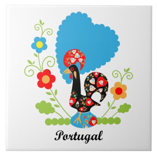 Portugese rooster tegeltje (Voorkant)