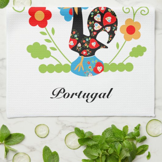 Portugese rooster theedoek (Gevouwen)