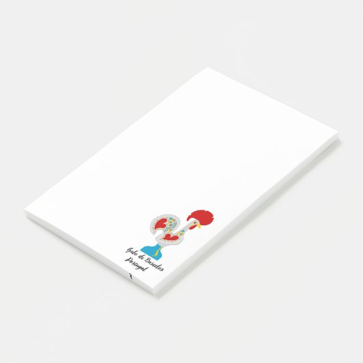 Portugese rooster van Barcelona in wit Post-it® Notes (Schuin)