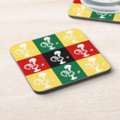 Portugese rooster van het kleurrijke patroon van B Bier Onderzetter (Linkerzijde)