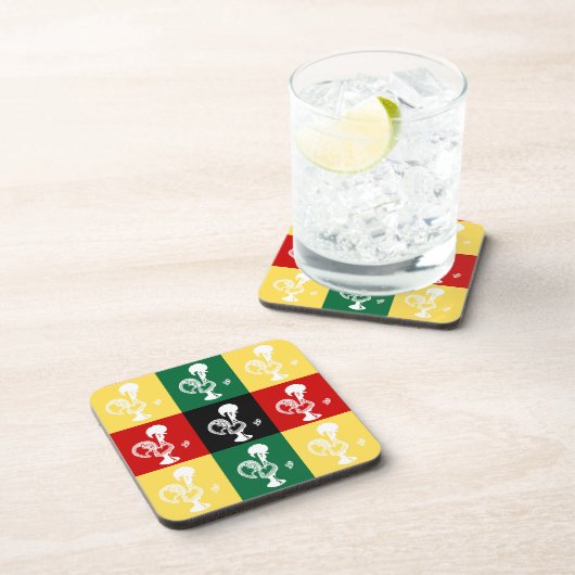 Portugese rooster van het kleurrijke patroon van B Bier Onderzetter (Rechterzijde)