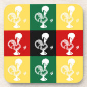 Portugese rooster van het kleurrijke patroon van B Bier Onderzetter (Voorkant)