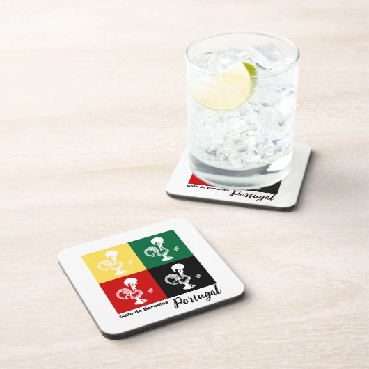 Portugese rooster van het kleurrijke patroon van B Bier Onderzetter (Rechterzijde)