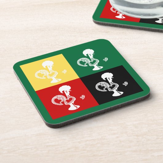 Portugese rooster van het kleurrijke patroon van B Bier Onderzetter (Linkerzijde)