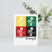 Portugese rooster van het kleurrijke patroon van B Briefkaart (Staand voorkant)