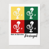 Portugese rooster van het kleurrijke patroon van B Briefkaart (Voorkant)