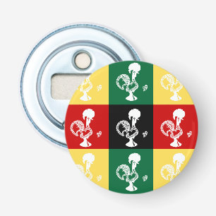 Portugese rooster van het kleurrijke patroon van B Button Flesopener