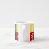 Portugese rooster van het kleurrijke patroon van B Espresso Kop (Achterkant)