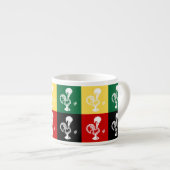 Portugese rooster van het kleurrijke patroon van B Espresso Kop (Voorkant rechts)