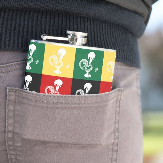 Portugese rooster van het kleurrijke patroon van B Heupfles (Voorbeeld)