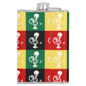 Portugese rooster van het kleurrijke patroon van B Heupfles (Achterkant)