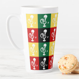 Portugese rooster van het kleurrijke patroon van B Latte Mok
