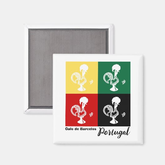 Portugese rooster van het kleurrijke patroon van B Magneet (Voorkant / Achterkant)