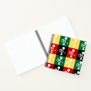 Portugese rooster van het kleurrijke patroon van B Notitieboek