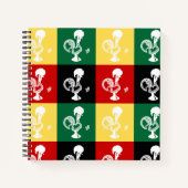 Portugese rooster van het kleurrijke patroon van B Notitieboek (Voorkant)