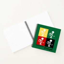 Portugese rooster van het kleurrijke patroon van B Notitieboek