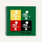 Portugese rooster van het kleurrijke patroon van B Notitieboek (Voorkant)