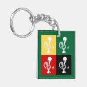 Portugese rooster van het kleurrijke patroon van B Sleutelhanger (Voorkant Links)