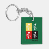 Portugese rooster van het kleurrijke patroon van B Sleutelhanger (Voorkant Links)