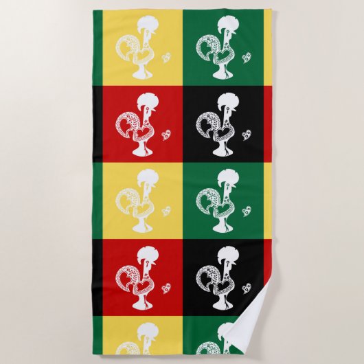 Portugese rooster van het kleurrijke patroon van B Strandlaken (Voorkant)