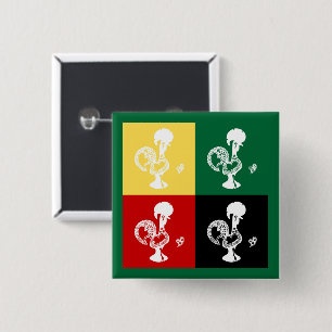 Portugese rooster van het kleurrijke patroon van B Vierkante Button 5,1 Cm