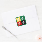 Portugese rooster van het kleurrijke patroon van B Vierkante Sticker (Envelop)