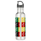 Portugese rooster van het kleurrijke patroon van B Waterfles (Achterkant)