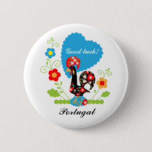 Portugese Rooster van Luck Ronde Button 5,7 Cm