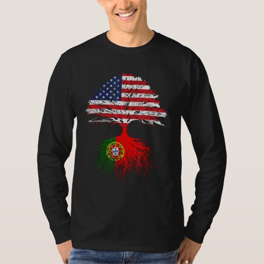 Portugese Roots Amerikaanse Groot-Portugal vlag Ca T-shirt (Voorkant)
