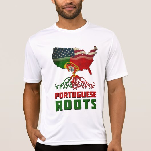 Portugese roots Amerikaanse vlag erfgoed T-shirt (Voorkant)