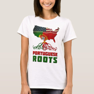 Portugese roots Amerikaanse vlag erfgoed T-shirt