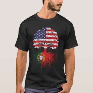 Portugese Roots Amerikaanse vlag T-shirt