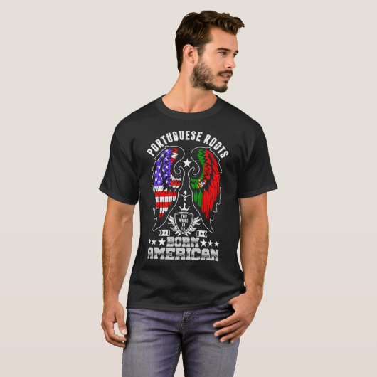 Portugese rots geboren Amerikaans shirt (Voorkant volledig)