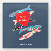 Portugese sardines glazen onderzetter (Voorkant)