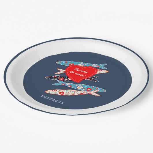 Portugese sardines papieren bordje (Gekanteld)