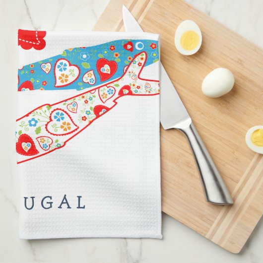 Portugese sardines theedoek (Quarter Fold)