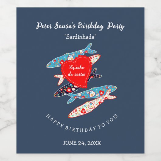 Portugese sardines wijn etiket (Enkel label)