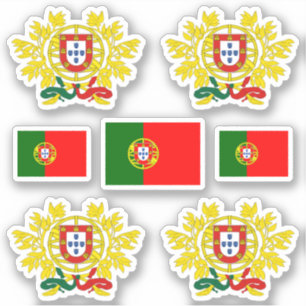 Portugese staatssymbolen / wapenschild en vlag sticker
