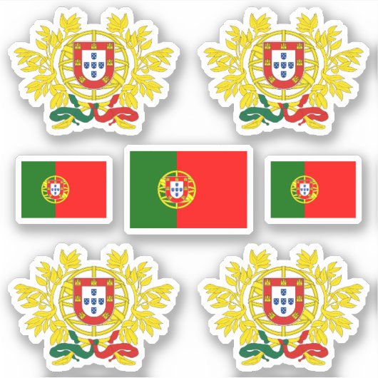 Portugese staatssymbolen / wapenschild en vlag sticker (Voorkant)